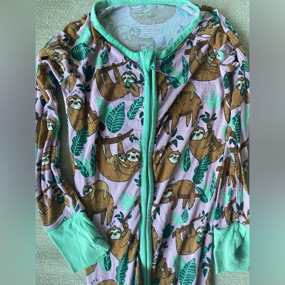 Little Sleepies Sloth zippies 18-24 months